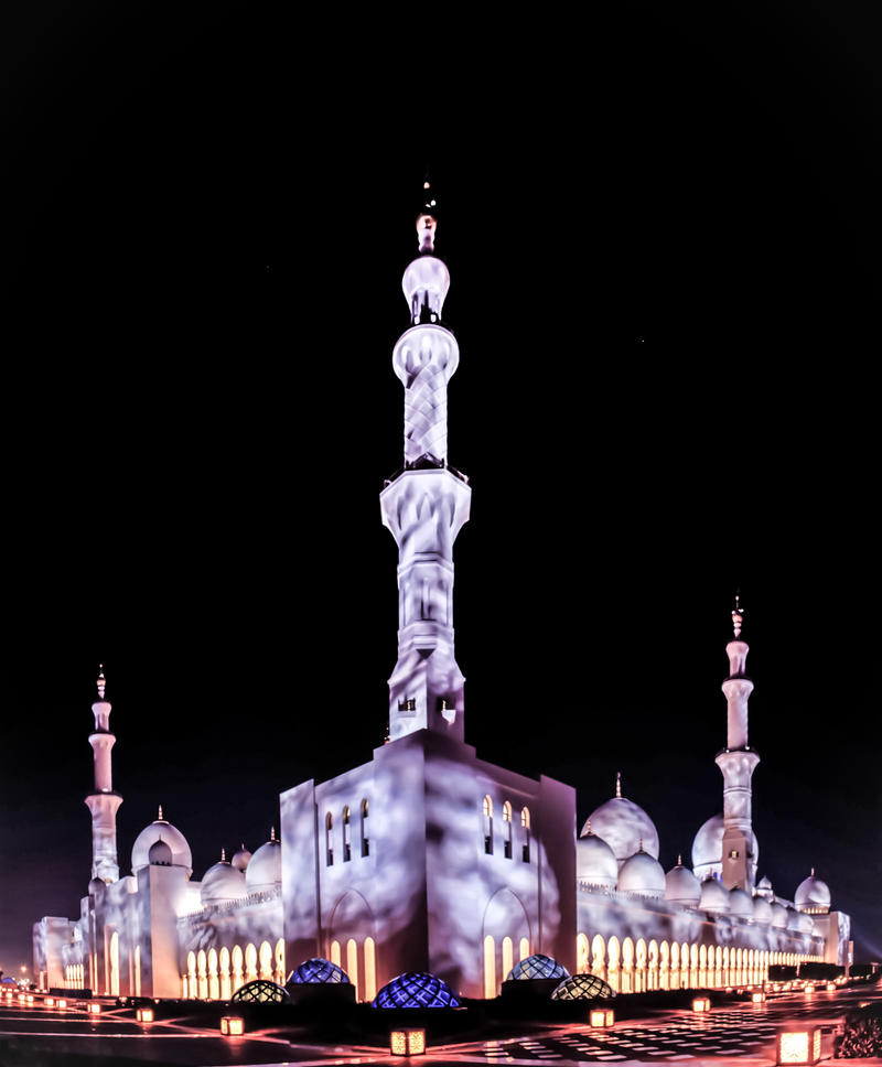 Sheikh Zayed Mosque -by night-