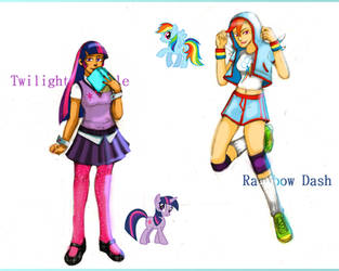 MLP Gijinkas - Twilight and Rainbow Dash