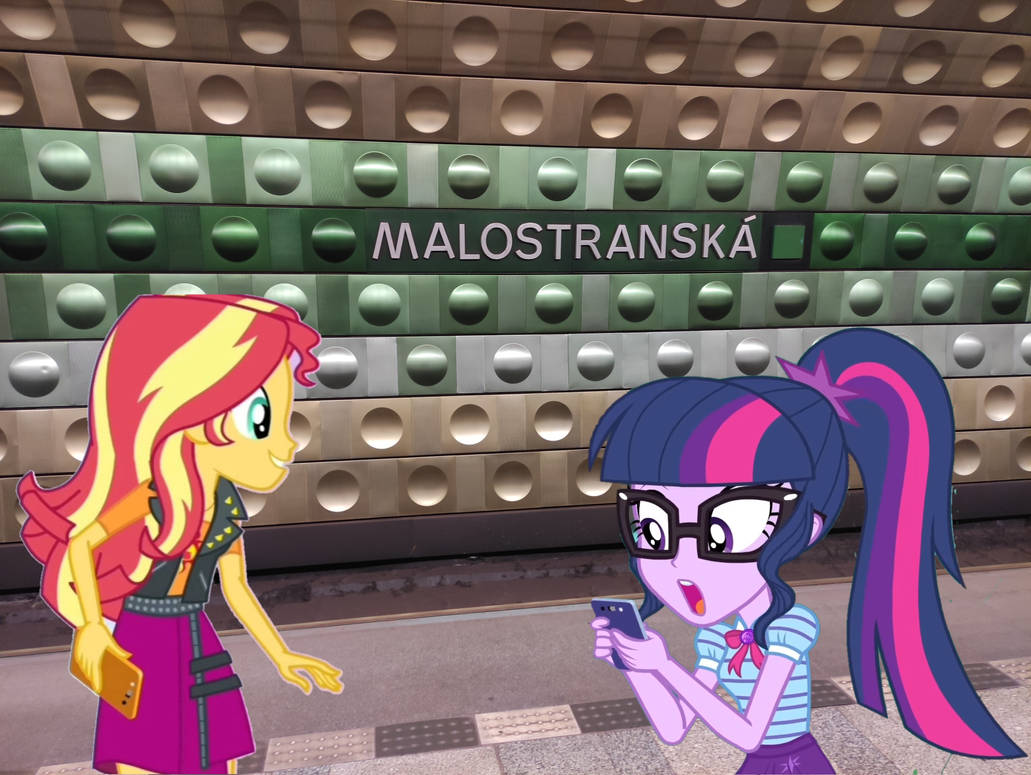 Sci-Twi and Sunset Shimmer at Malostranska by Petrmhd on DeviantArt