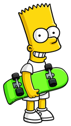 Bart Simpson with fully-whited clothing