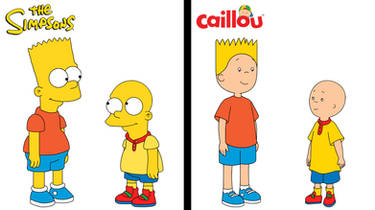 Bart Simpson meets Caillou (2 styles)