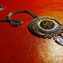 Steampunk Filigree Moon Necklace Pendant