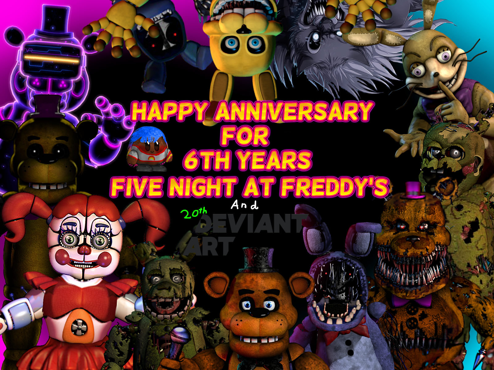 FNAF Anniversary Birthday Poster - Fanmade by samlovezmath on