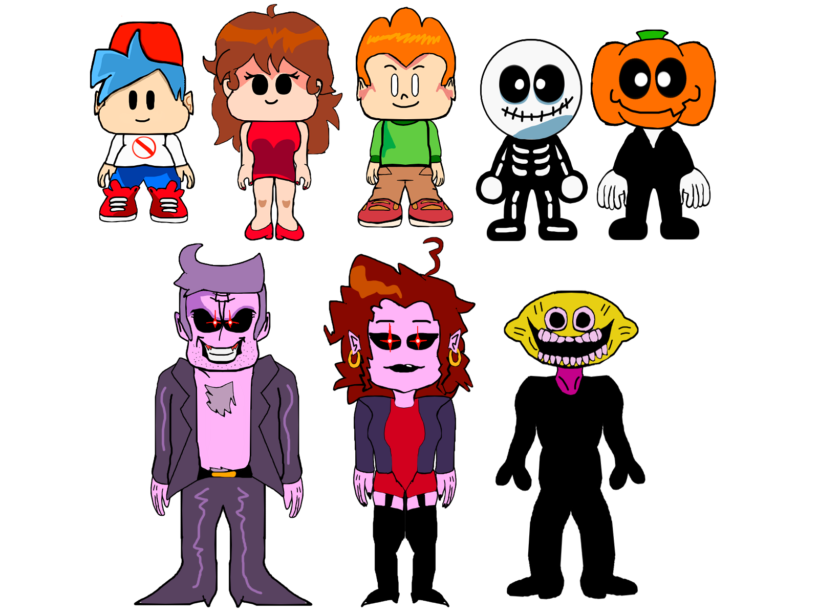 Friday Night Funkin Characters Full Body by Spring-o-bonnie on DeviantArt