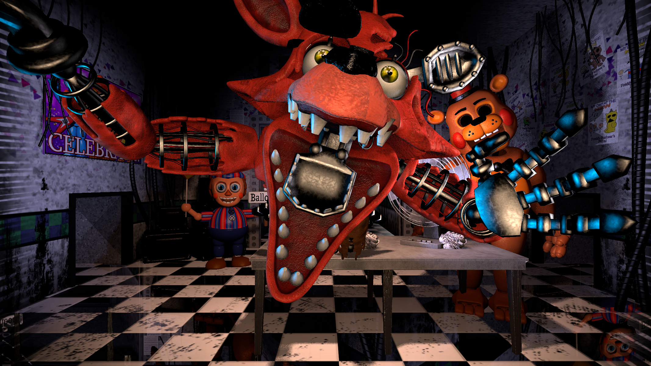 What's the deal with Withered Foxy and how does he jump so far?