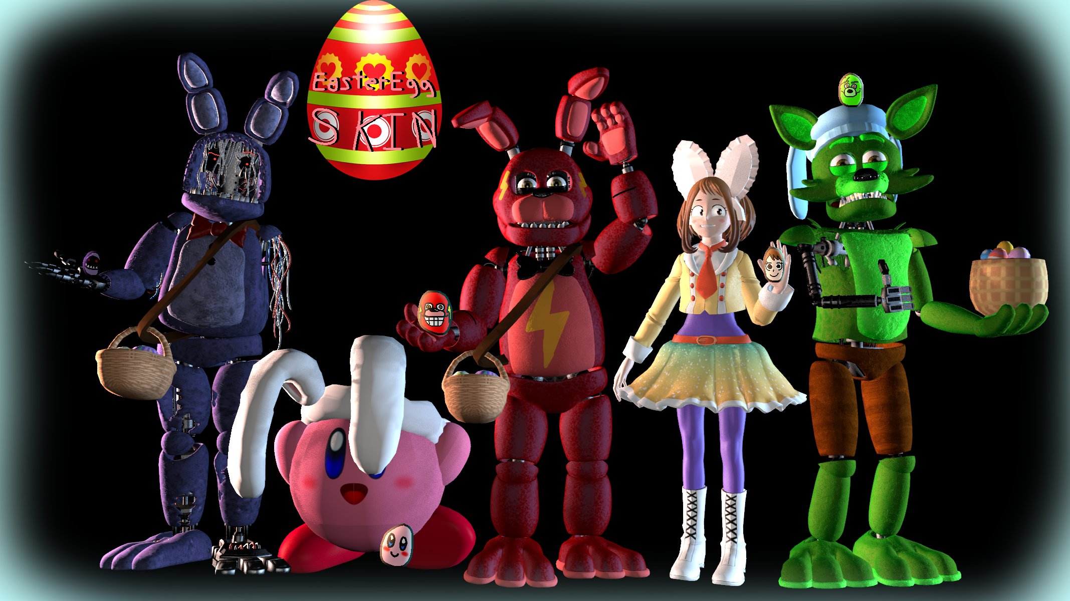 FNAF/ANIME/SFM] 1 Girl And 4 Animatronics by Spring-o-bonnie on