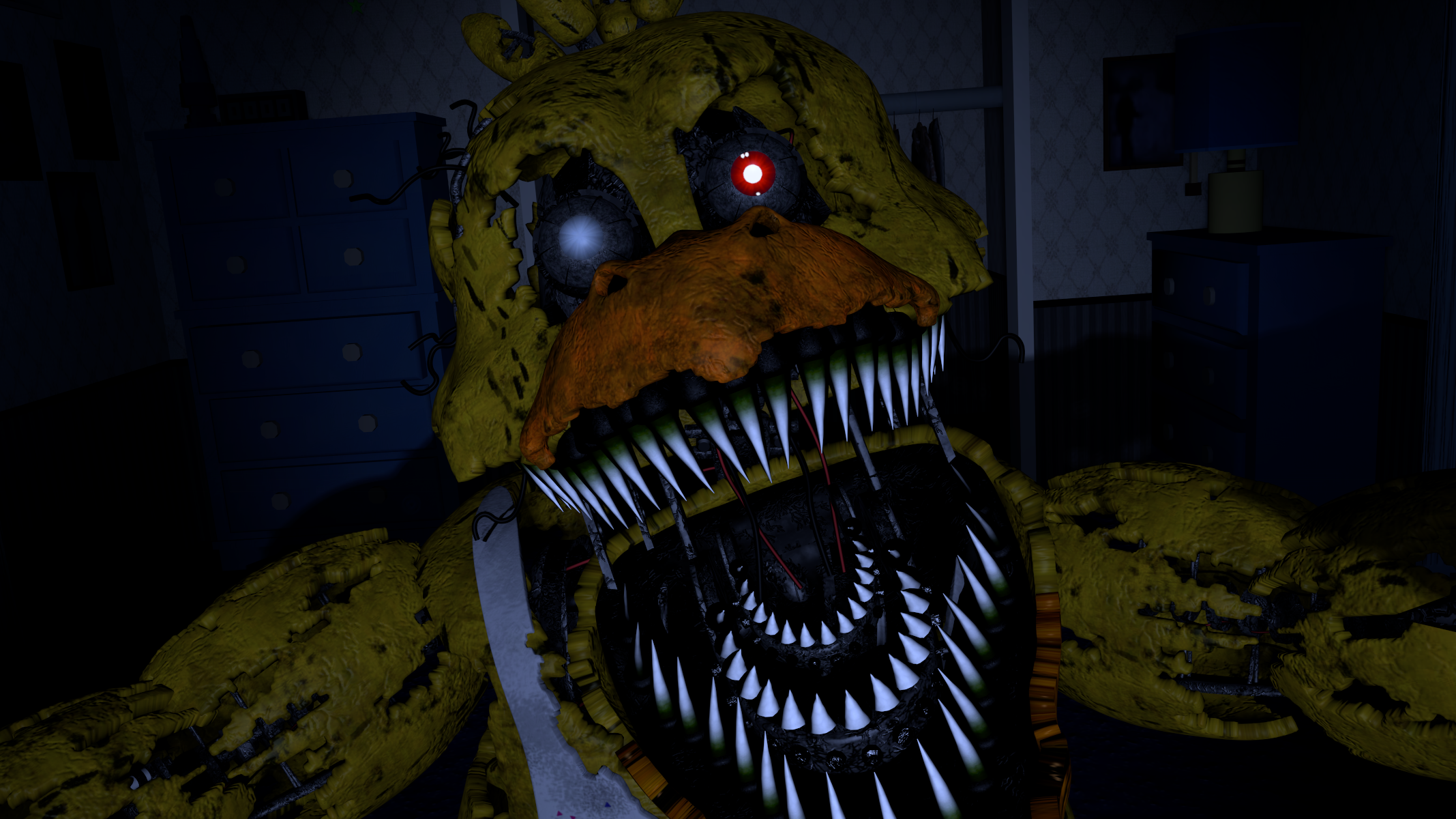 FNAF/SFM] Nightmare Chica Jumpscare In BedRoom by Spring-o-bonnie on  DeviantArt