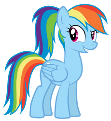 Rainbow Dash With A Ponytail