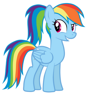 Rainbow Dash With A Ponytail