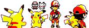 Pokemon Lets go protagonist in yellow sprite style