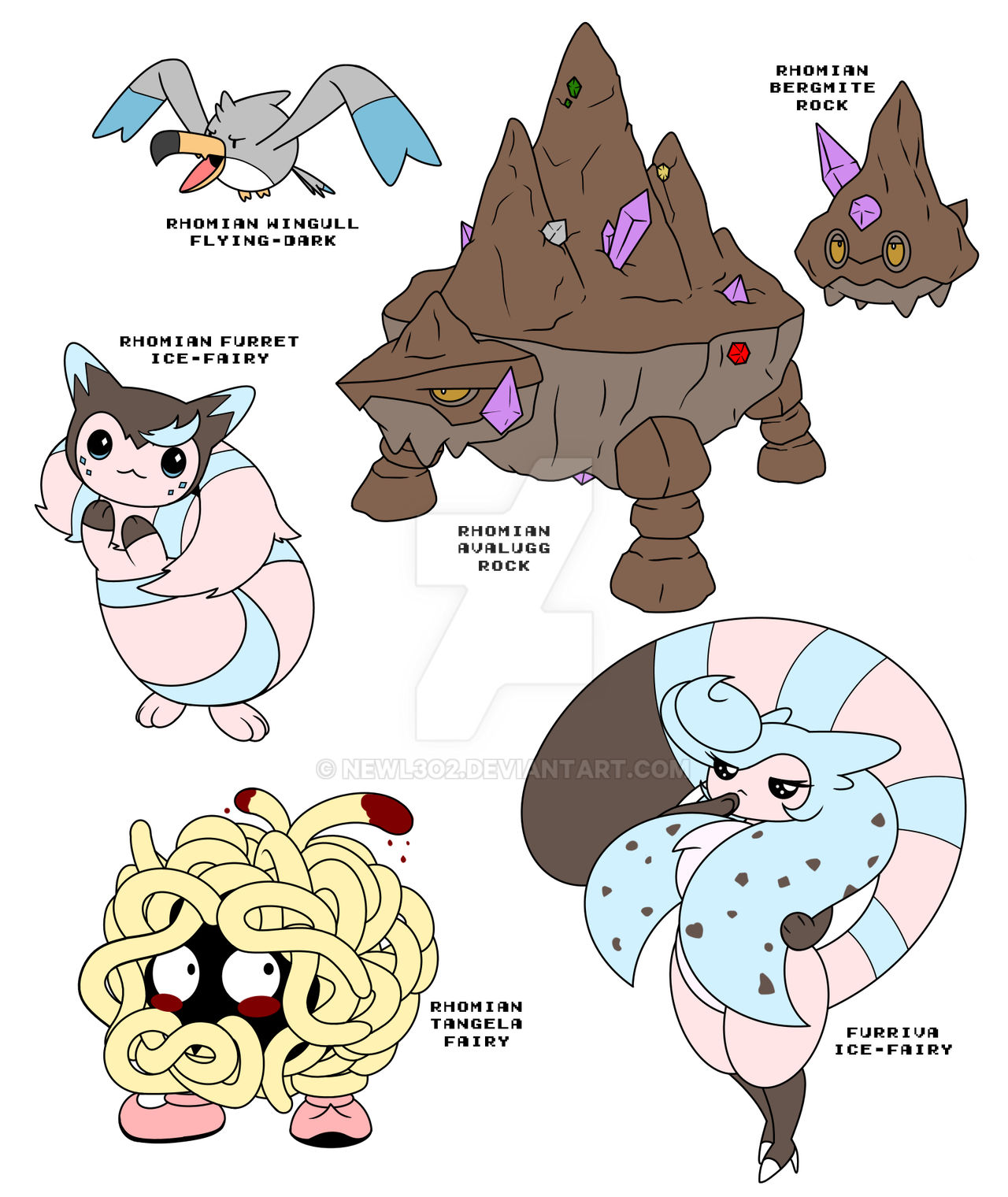 Fakemon Sketches 5 by NewL3o2 on DeviantArt