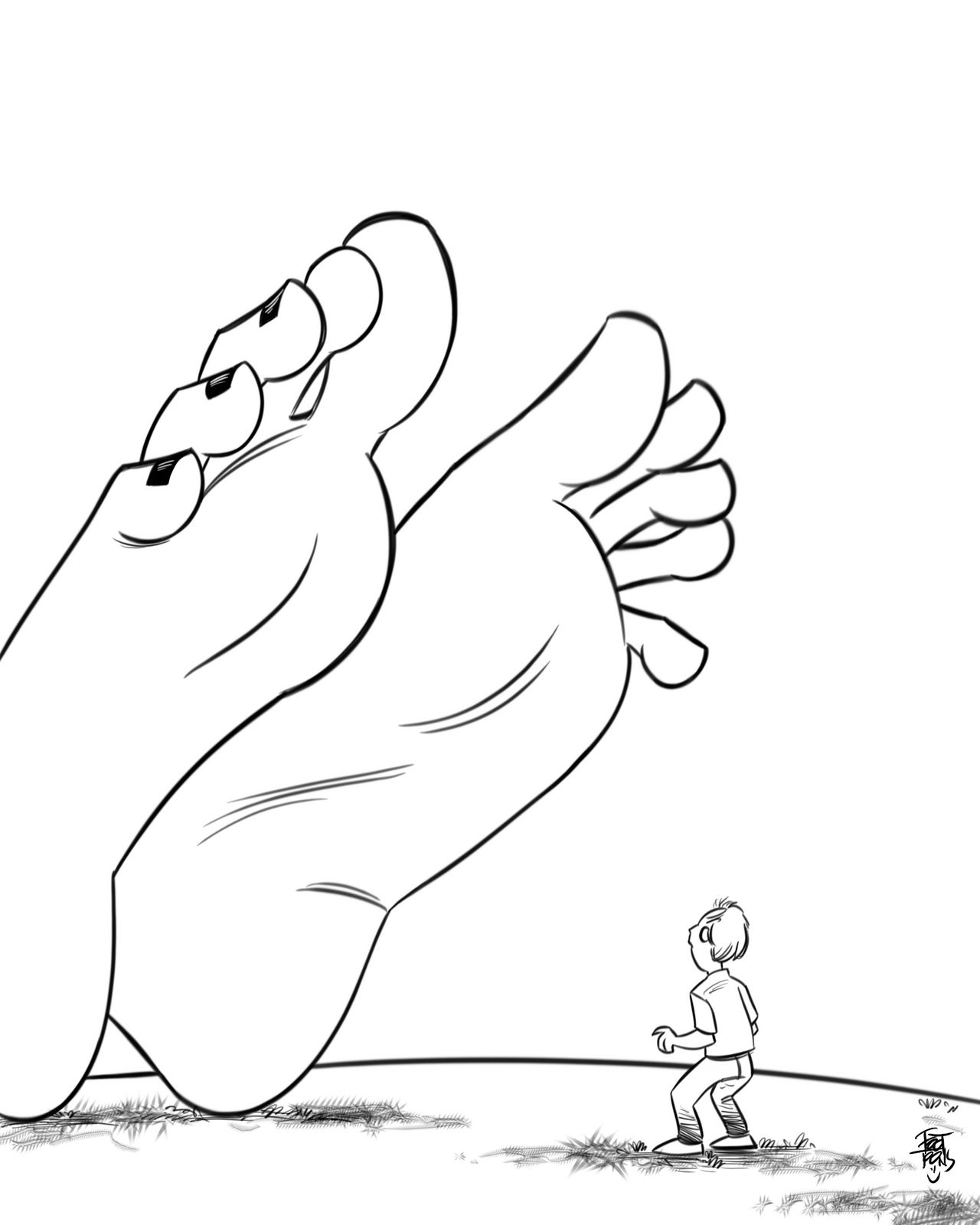Man Giant Feet Man Giant Feet
