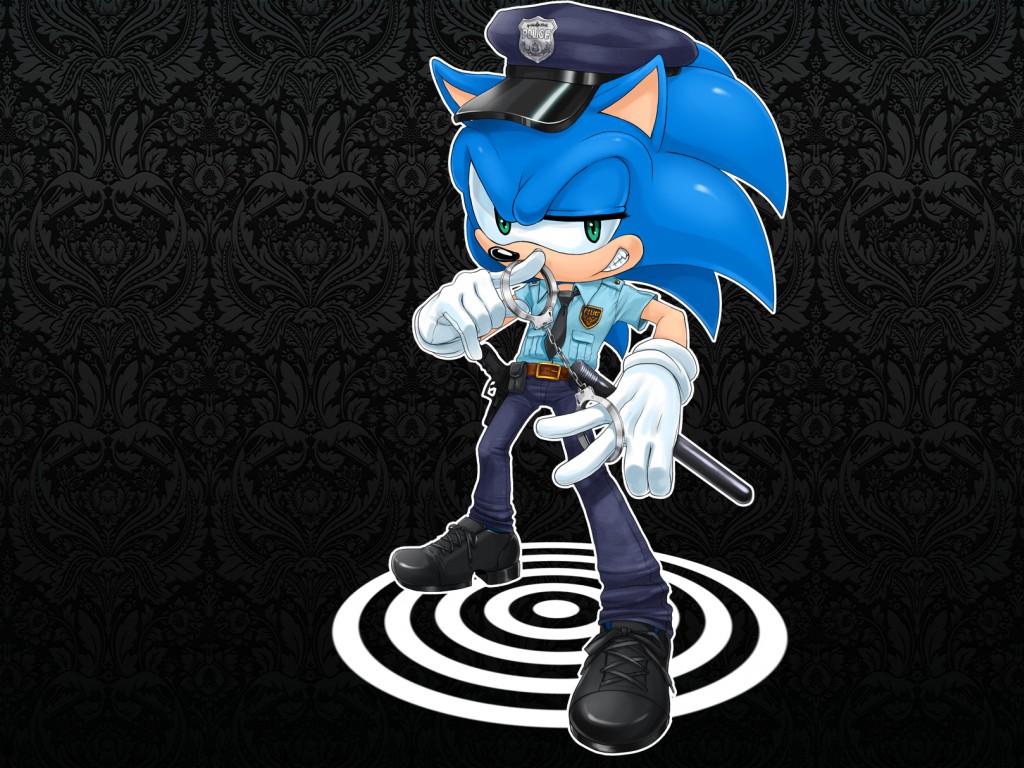 Classic Sonic as a police. So cute!  Sonic the hedgehog, Sonic, Classic  sonic