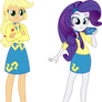 EqG AppleJack and Rarity in CHS uniform