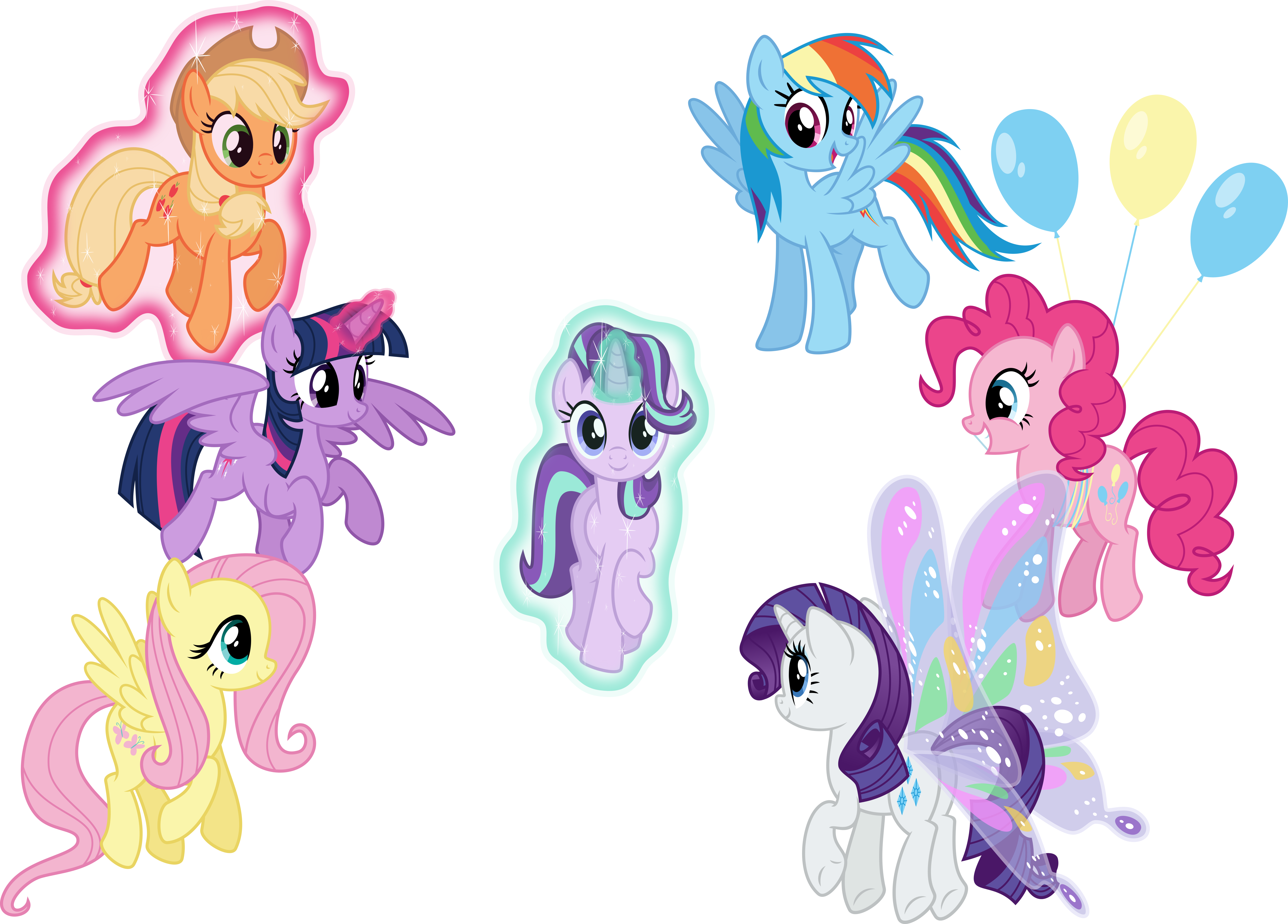 Flying Mane 6 and Starlight