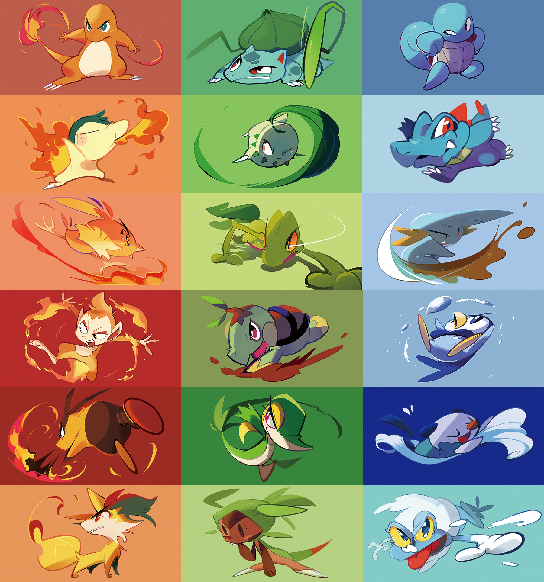 the first pokemons by hakkasm on DeviantArt