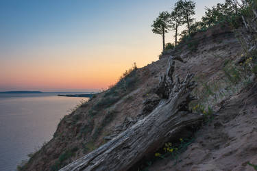 cliff at sunset