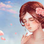 Girl Portrait w Roses ~