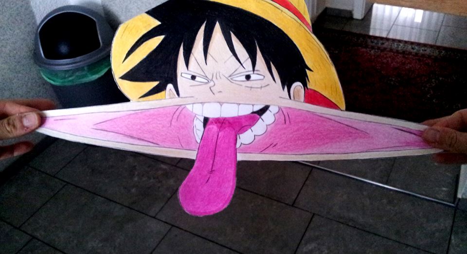 one piece luffy stretching face by RemyHdmi on DeviantArt