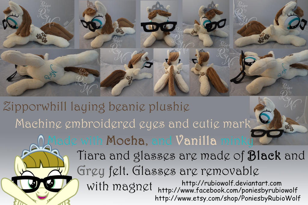 MLP Zipporwhill laying beanie plushie