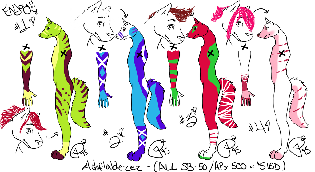 More Cheap Male ANTHRO adopts!! (POINTS OR USD)