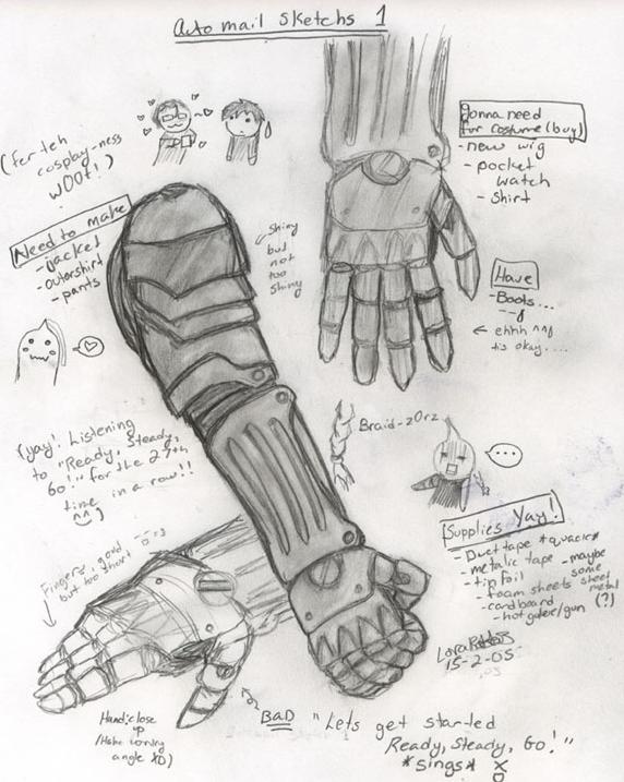 Draw Automail FMA-automail sketches- by LorTheZeldaNerd on DeviantArt