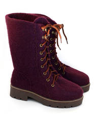 felted wool boots purple