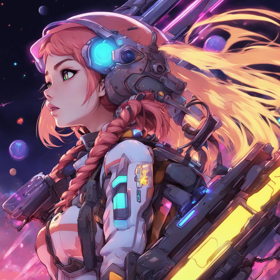 Nasa Anime Rockets Space anime girl neon lights mecha rocket power by Xerophilla on DeviantArt