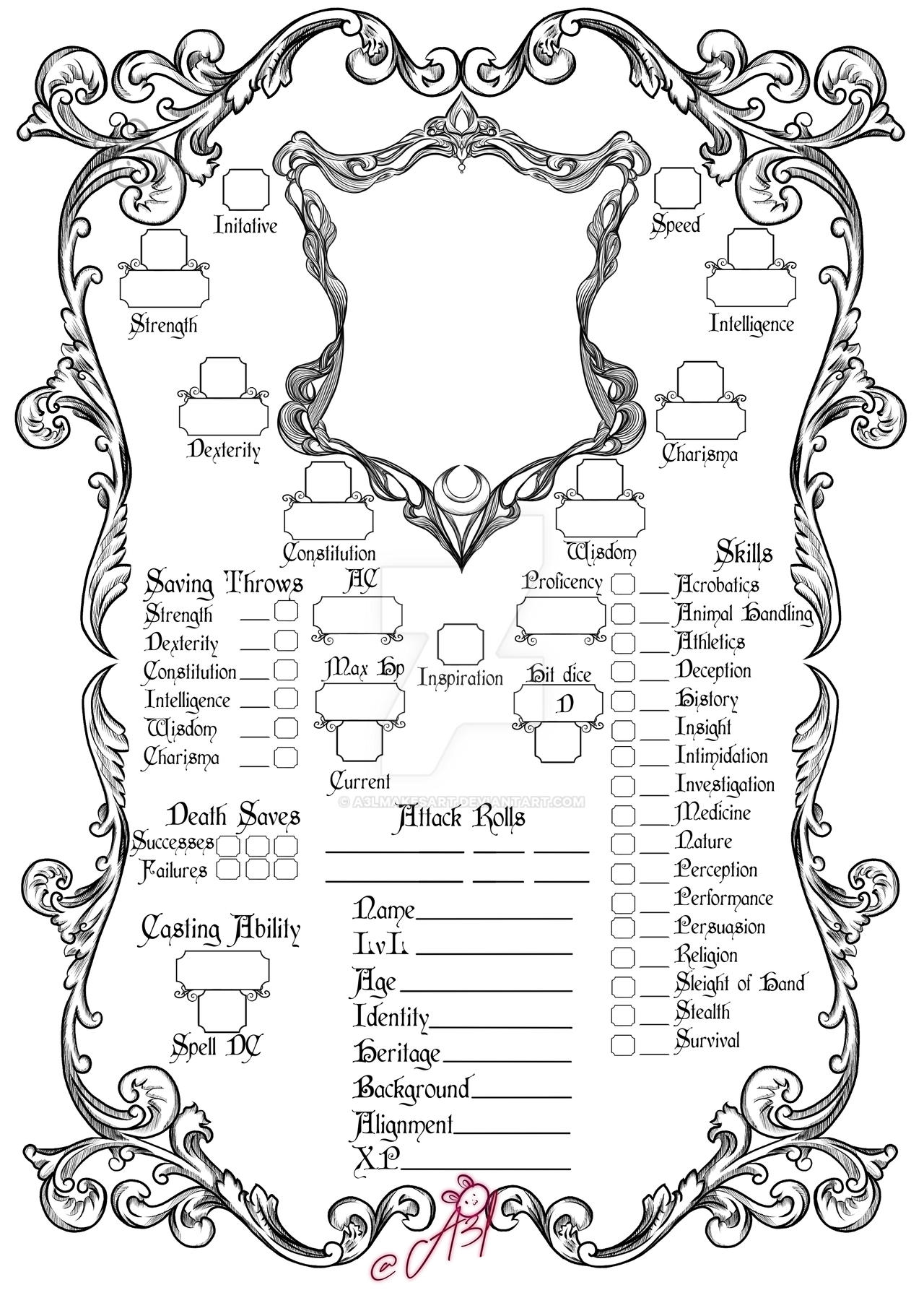 Blank Sheet DnD 5e Sheet By A3lMakesArt On DeviantArt Blank sheet dnd 5e sheet by a3lmakesart on deviantart