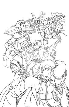 Cover art line art