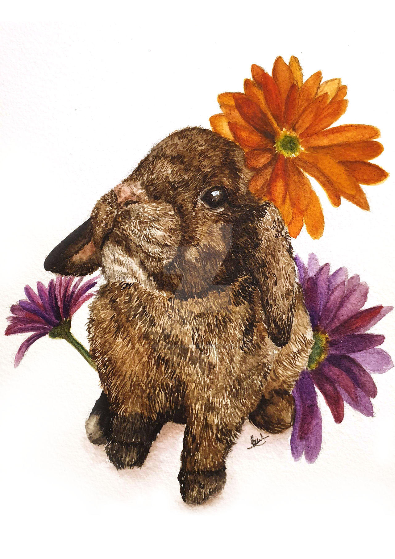 Floral bunny A4