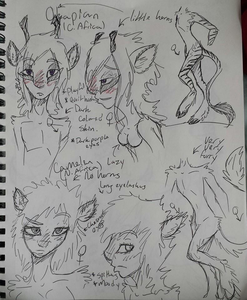 Okapian and Camelen Satyr Species Notes