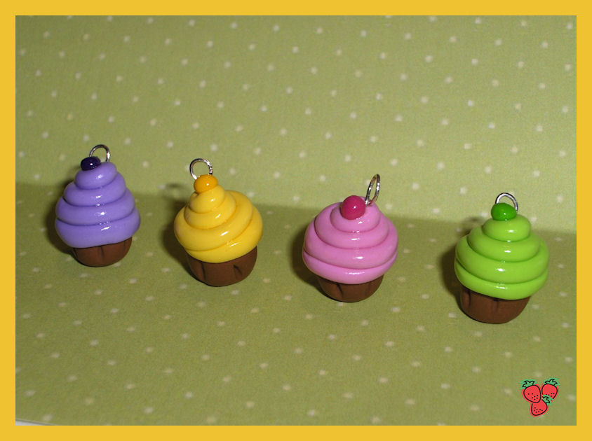 4fruity fimo cupcakes charms