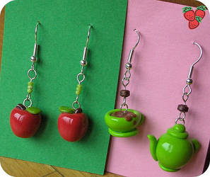 Apple and tea time earrings