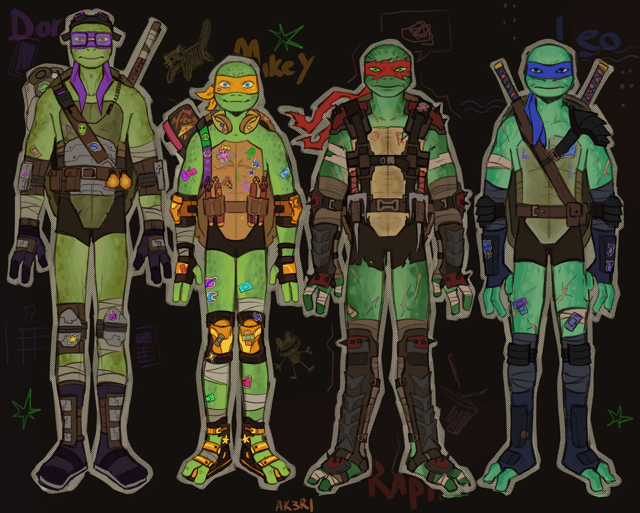 Turtles Deviantart Bongo My version of the turtles by Ak3r1 on DeviantArt