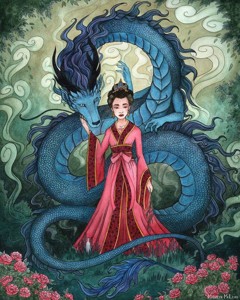 Quan Yin and the Dragon by MadalynMcLeod on DeviantArt