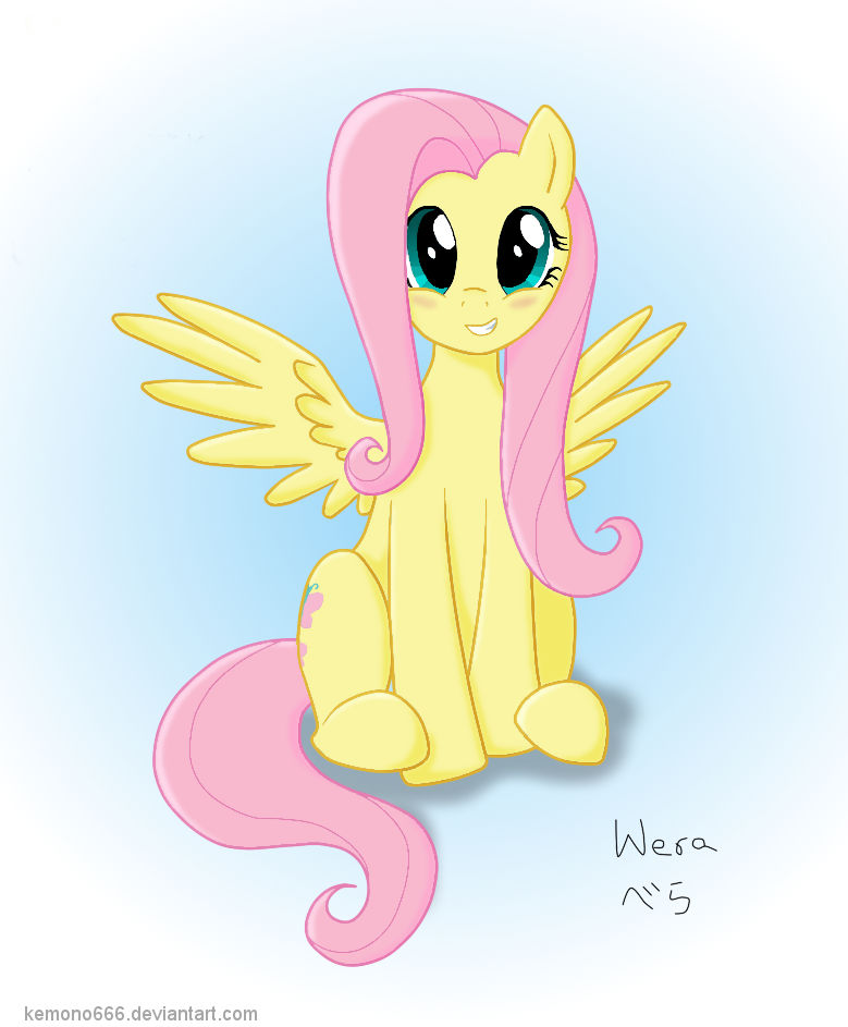 Sitting Fluttershy Digital version