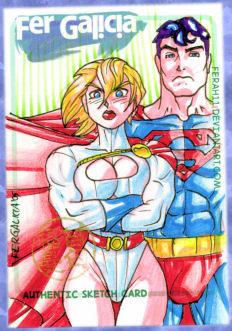 Powergirl n Super Sketch Card