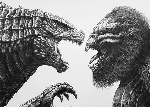 Godzilla Vs Kong Drawing Pencil - Godzilla King Kong Pencils By