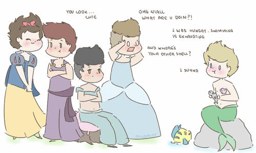 One Direction + princesses