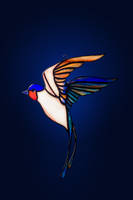 Stained glass suncatcher Swallow