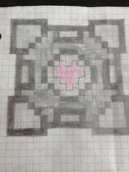 Pixelated Portal Companion Cube