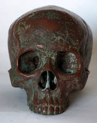 cold cast copper skull