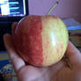 half colored  apple (sort of)