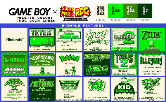 Game Boy Palette: Frog Coin Green