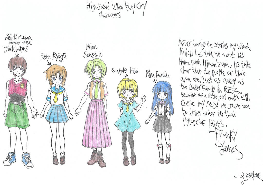 Higurashi When They Cry Characters 1 by JWBtheUncanny on DeviantArt