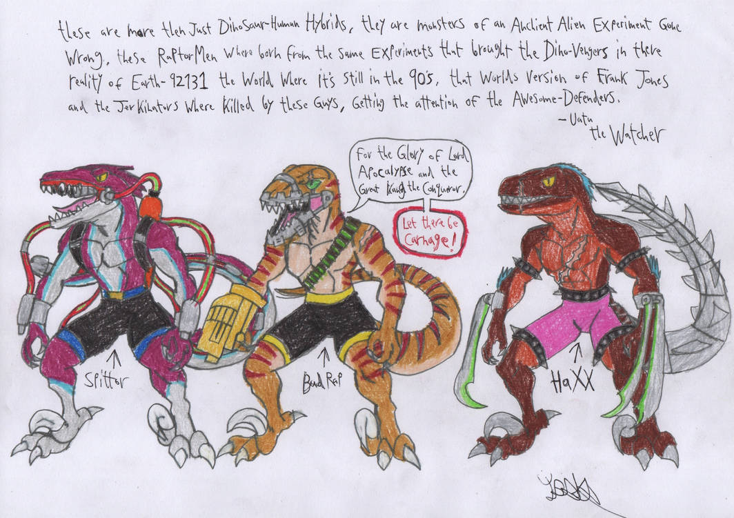 Cartoon Raptor Rapping Bad-Rap and his Raptor Gang by JWBtheUncanny on DeviantArt