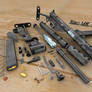 Sten Mk II disassembled