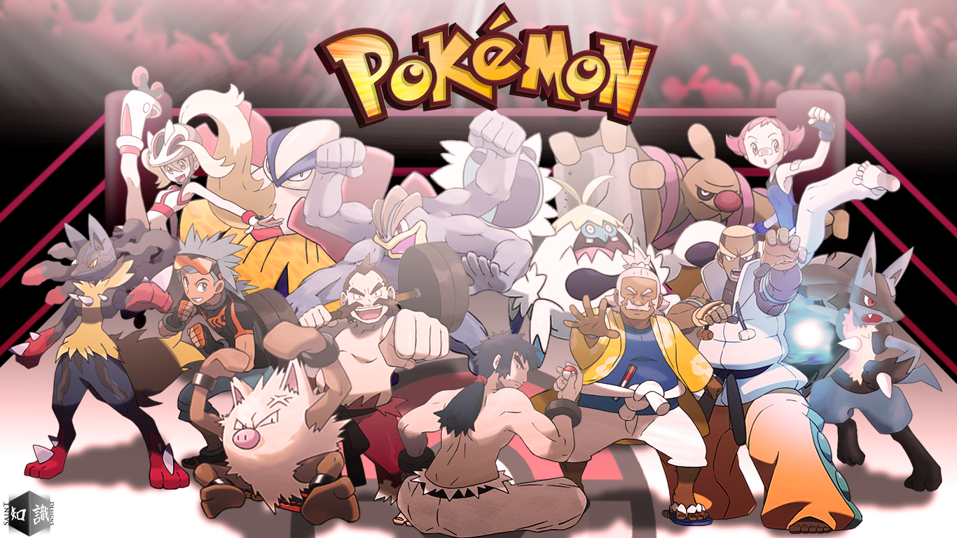 Fighting type Pokemon trainers (Re-Updated art)