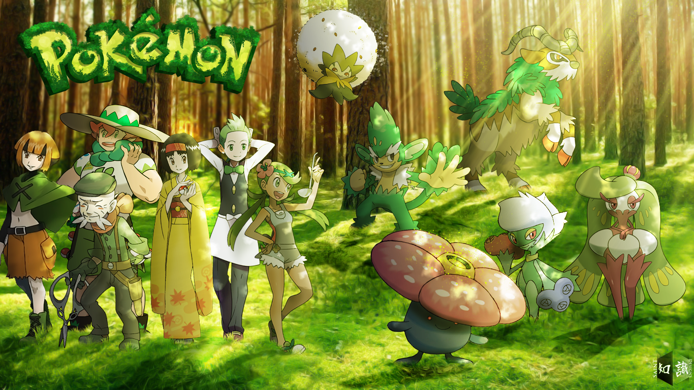 Grass type Pokemon trainers (Re-Updated art)